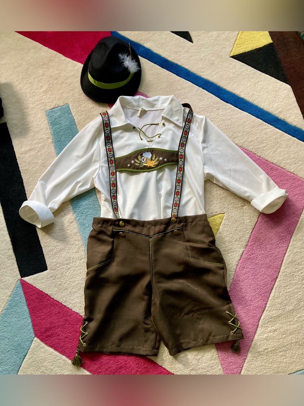 Amscan Mr Oktoberfest Lederhosen Costume Mens German Beer Fest Halloween Hat L